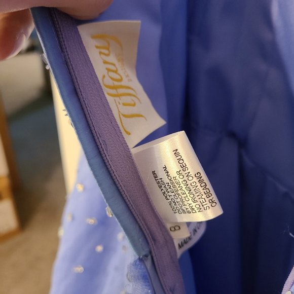 Tiffany Designs light blue strapless prom dress - Picture 6 of 7